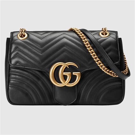 gucci marmont media nera|gg marmont handbags.